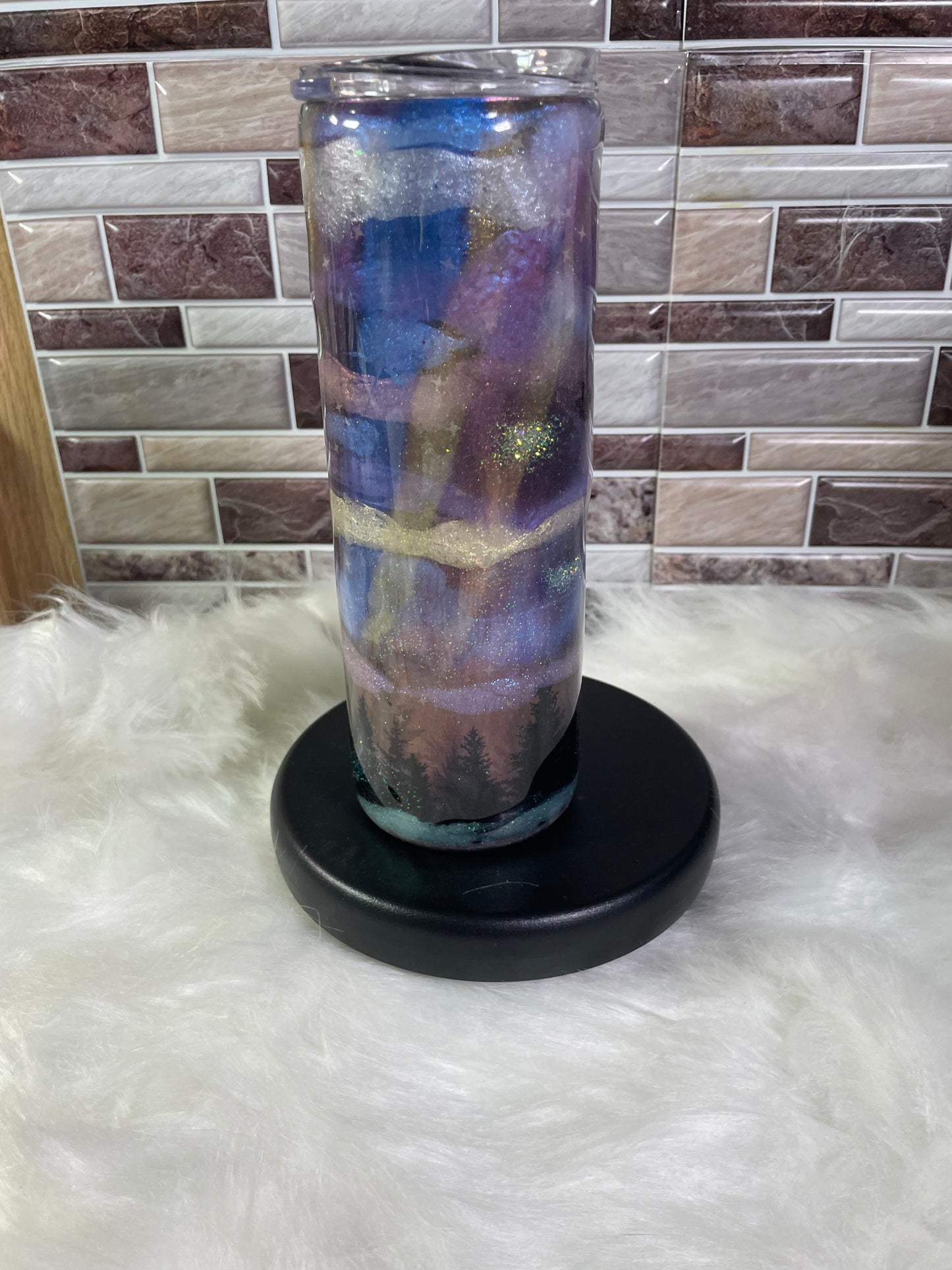 20 oz Stainless Steel Northern Lights With Glow & Santa's Sleigh Tumbler