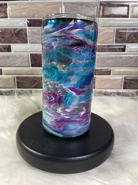 15 oz Stainless Steel Blue Ink Swirl Tumbler