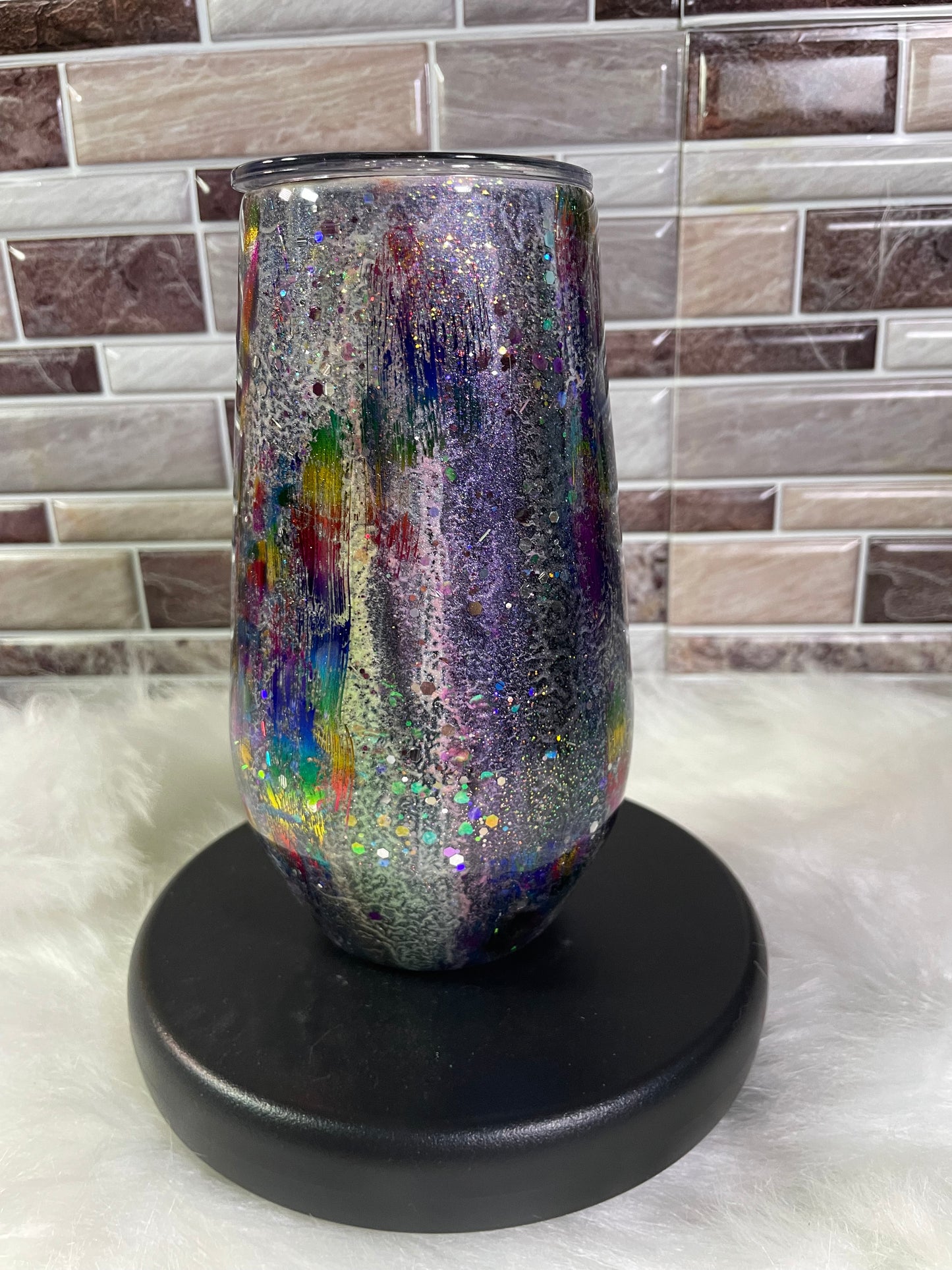 17 oz Stainless Steel Rustic Raindrop Glow Tumbler